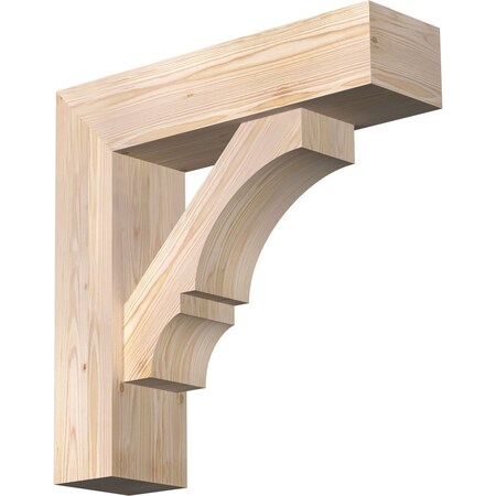 Ekena Millwork Balboa Block Smooth Bracket w/ Offset Brace, Douglas Fir, 7 1/2"W x 28"D x 28"H BKT0806X28X28BOA05SDF